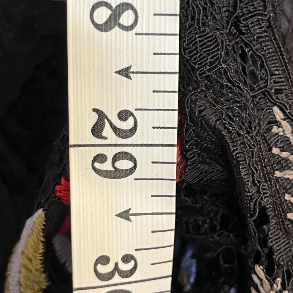 Lovers + Friends Black Floral Embroidered‎ Lace Jumpsuit Wide Leg V-Neck Small